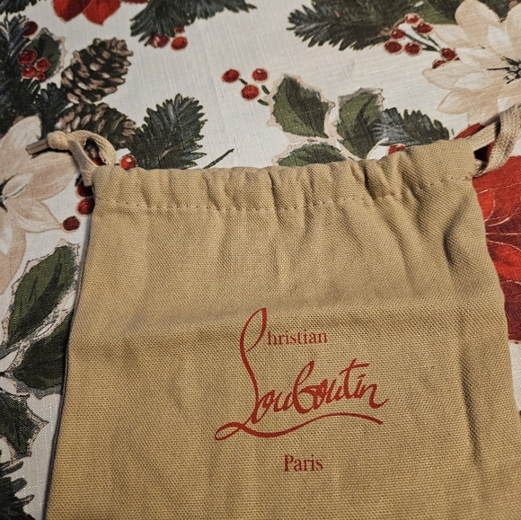 Christian Louboutin Tan Drawstring Dust Bag 8" x 8" - Picture 3 of 3